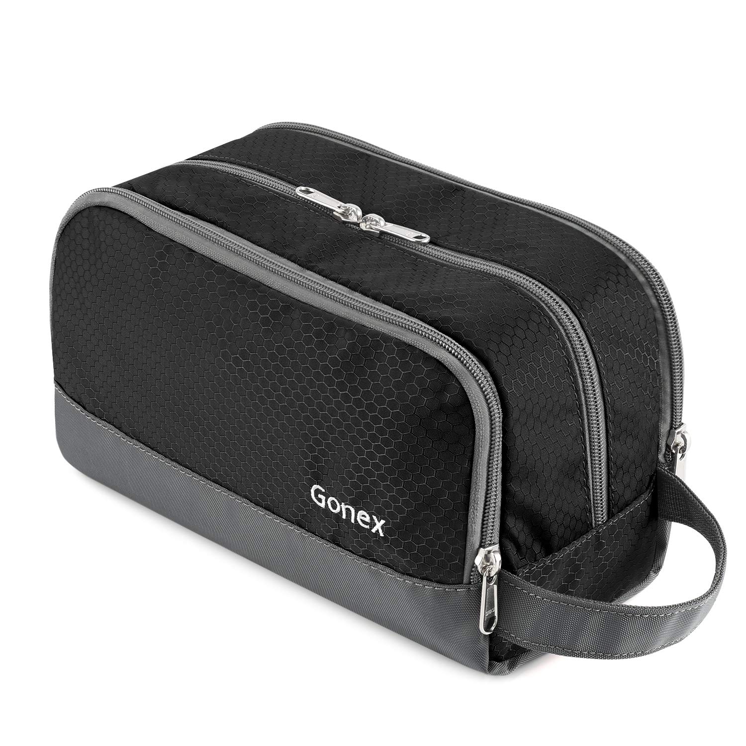 Gonex Travel Toiletry Bag Nylon, Dopp Kit Shaving Bag Toiletry Organizer Black - Roamly