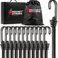 Ultimate Outdoor Bungee Cord Assortment - Heavy Duty Set of 12 Bungee Cords Double-J Hooks - Elastic Straps for Camping, Securing, and DIY (12pc - 32" Double J Hooks)