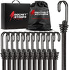 Ultimate Outdoor Bungee Cord Assortment - Heavy Duty Set of 12 Bungee Cords Double-J Hooks - Elastic Straps for Camping, Securing, and DIY (12pc - 32" Double J Hooks)