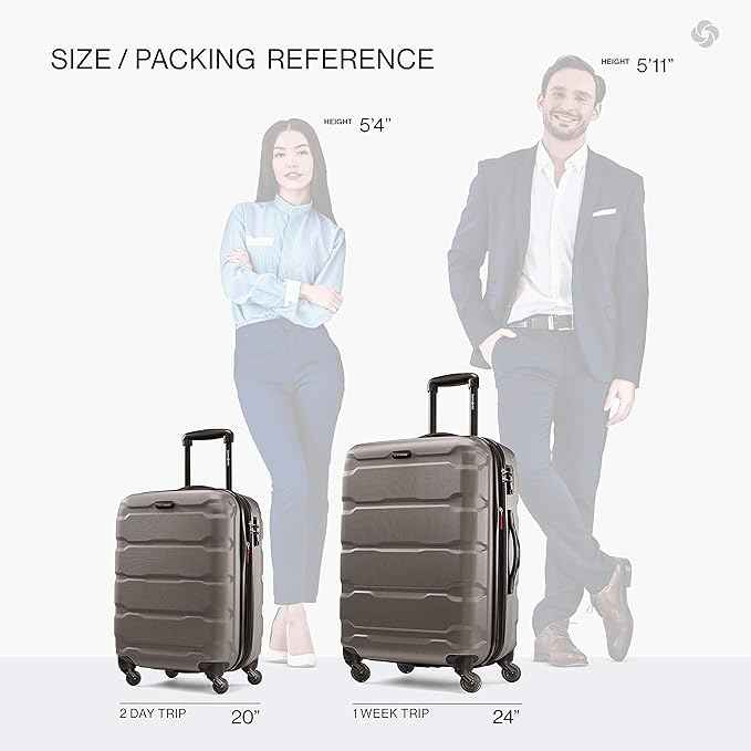 Samsonite Omni PC Hardside Expandable Luggage with Spinner Wheels, Silver, 2-Piece Set (20/24)