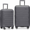 Traveler's Choice Pagosa Hardshell Expandable Luggage with Spinner Wheels, Gray, 2-Piece Set (22/26)