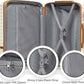 Joyway Luggage Set 3 Piece Suitcase Sets with Spinner Wheel,Hardside Expandable Travel Laggage with TSA Lock (13/20/24/28 White brown