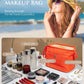 Travel Essentials for Friends Female Mom, Personalized Makeup Bag, Double Layer Cosmetic Bag with Makeup Brush Organizer, Waterproof, Large Capacity PU Leather Toiletry Bag Customized Gifts