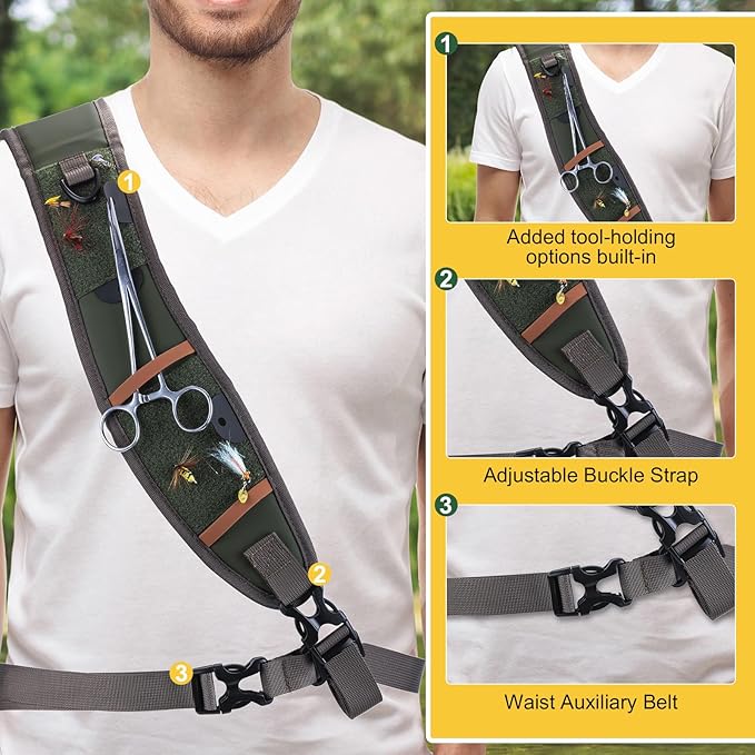 Goture Waterproof Fly Fishing Sling Pack, IPX8 840D TPU Fishing Sling Bag, 13L Tackle Backpack with Rod Holder,Airtight Zipper,Exhaust Valve,Adjustable Strap for Kayaking,Wadering,Hiking