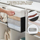 Fabric Storage Cubes with Clear Windows and Lids, 13'' Foldable Storage Bins with 3 Handles, Decorative Storage Boxes for Home, Bedroom, Closet, Office (Balck & White)