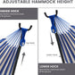 Lazy Daze Hammocks Double Hammock with 9 ft Space-Saving Steel Stand Includes Portable Carrying Case, 450 Pounds Capacity (Blue White)