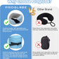 Junior Kids Travel Neck Pillow - Ergonomic Memory Foam Pillow for Airplane, Car, Booster Seat - Soft, Washable, Compact Travel Pillow with Strap - Light Blue - Ages 4–13