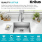 KRAUS Standard PRO 23-Inch 16 Gauge Undermount Single Bowl Stainless Steel Kitchen Sink, KHU101-23