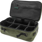 Large Storage Case with TSA Combination Lock Bag, Portable Carbon Lined, XL Medicine Lockable Box for Travel & Home Secured Box Organizer Divider Jars Accessories, Removable Tray (Green)