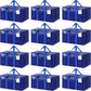 12 Pack Extra Heavy Duty Large Moving Bags with Strong Zipper & Comfortable Handles, Sturdy & Durable Clothes Storage Bags Totes Bins, Packing Moving Boxes for College Supplies, Blue