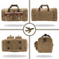 Wildroad Waxed Canvas Genuine Leather 50L Waterproof Duffle Bag - Vintage Travel Weekender Overnight Carry On - Roamly