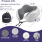 napfun Neck Pillow for Traveling, Upgraded Travel Neck Pillow for Airplane 100% Pure Memory Foam Travel Pillow for Flight Headrest Sleep, Portable Plane Accessories, Light Grey