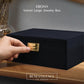 Benevolence LA 2 Layer Jewelry Box for Women, Large Velvet Jewelry Organizer with Decorative Lock, Removable Jewelry Tray, Earrings, Bracelets, Rings and Necklace Storage Box - Ebony