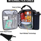 MIER Expandable Lunch Bag Insulated Lunch Box for Men to Work Travel Portable Lunchbox Bags with Shoulder Strap and Water Bottle Holder, Black