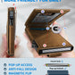 Airtag Wallet for Men,with Money Clip Gift Boxed,Slim Front Pocket Wallet RFID Blocking Metal Case Smart Pop-up Credit Card Holder in Magnetic Leather Flip