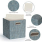 Posprica Storage Basket Bins,11×11×11 Foldable Storage Cube Boxes Fabric Drawer for Closet Shelf Cabinet Bookcase - Set of 4,Teal