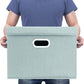 TYEERS Large Storage Bins with Lids, Collapsible, Washable, Fabric Storage Boxes for Organizing, 17.3x11.8x11.4 inches, 3 Pack, Aqua Spring