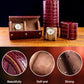 MR.OKAY 2 Watch Travel Case- Classic Leather Watch Case With Superb Texture.(Portable Watch Roll Or Organizer For Storage And Display).Festival Gift For Men, All Handcrafted By Artisans.
