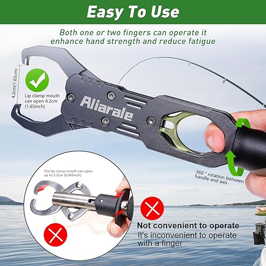Fishing Pliers,Fish Lip Gripper & Scale Combo - Saltwater Resistant Fishing Tools Kit,Multitool Hook Remover and Split Ring Pliers with Sheath,Fishing Gear,Fishing Gifts for Men