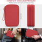 FYY Electronic Organizer, Large Travel Cable Organizer Bag Pouch Electronic Accessories Carry Case Portable Waterproof Double Layers All-in-One Storage Bag for Cable, Cord, Charger, Phone, Red