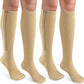 CASMON 2 Pairs Zipper Compression Socks for Women & Men, 15-20 mmHg Closed Toe Knee High Support Sock with Zipper for Varicose Vein Edema
