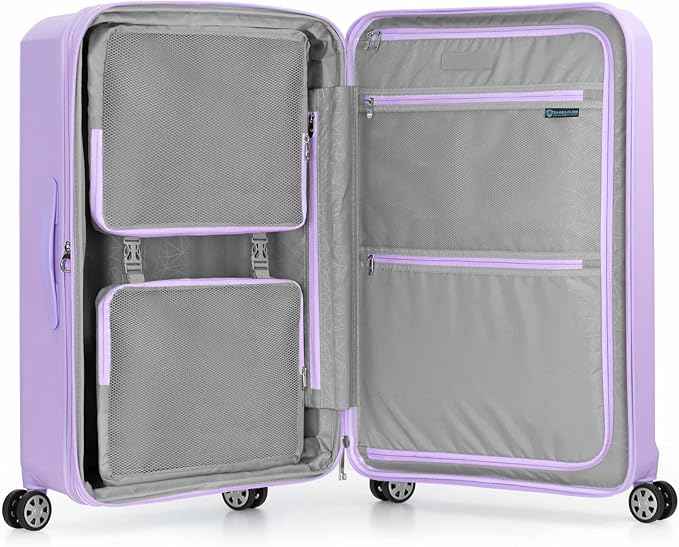 Traveler's Choice Pagosa Hardshell Expandable Luggage with Spinner Wheels, Lavender, 3-Piece Set (22/26/30)