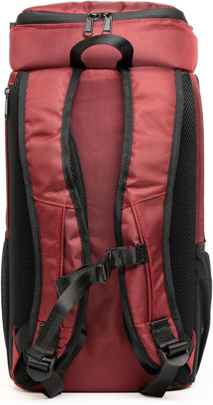 DIME BAGS Scent Sealing Backpack with Combo Lock, Carbon-Lined to Seal Odors, Removable Padded Insert, 8 Compartments, Durable Travel Bag for Glass & Gear Protection, Wiseguy (Oxblood)