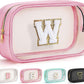 YOOLIFE Travel Makeup Bag Toiletry Bag for Women, Clear Make up Bag PVC Cosmetic Bag Pink Preppy Stuff Travel Accessories Makeup Pouch Birthday Gifts for Women Teacher Mother Wife Girlfriend Gifts W