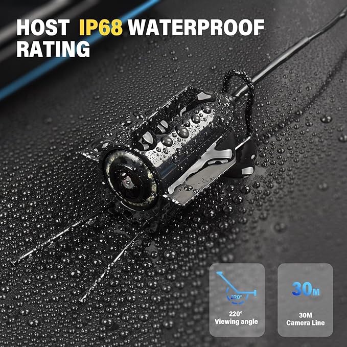 5inch Portable Fish Finder Camera Underwater Fishing Camera, 220° Wide Angle Infrared Night Vision, Host IP65 Waterproof Ice Fishing Camera for Ice, Lake and Boat (A)