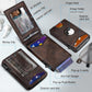 Airtag Wallet for Men,with Money Clip Gift Boxed,Slim Front Pocket Wallet RFID Blocking Metal Case Smart Pop-up Credit Card Holder in Magnetic Leather Flip