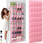 Unjumbly Over the Door Shoe Organizer with 40 Large Breathable Mesh Pockets, Space Saving Shoe Holder, Hanging Shoe Rack for Entryway Bedroom Closet Storage (Pink, 40 Pockets)