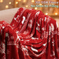PHF Printed Fleece Blanket Twin Size, No Shed No Pilling Ultra Soft Plush Cozy Xmas Prints Theme Home Décor Flannel Blanket for Bed, Sofa, Couch and Gift, 66" x 90", Reindeer and Trees, Red