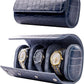 MR.OKAY 3 Watch Travel Case- Classic Leather Watch Case With Superb Texture. (Portable Watch Roll Or Organizer For Storage And Display).Festival Gift For Men, All Handcrafted By Artisans.