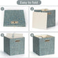 Posprica Storage Basket Bins,13×13×13 Foldable Storage Boxes Fabric Drawer Cubes for Closet Shelf Cabinet Bookcase - Set of 4,Teal
