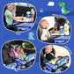 Kids Travel Tray for Car-Car Seat Tray for Kids Travel, Carseat Table Top for Toddler Road Trip Essentials With Drawing Kit, Kids Lap Desk Organizer for Car, Airplane (Blue Dinosaur)