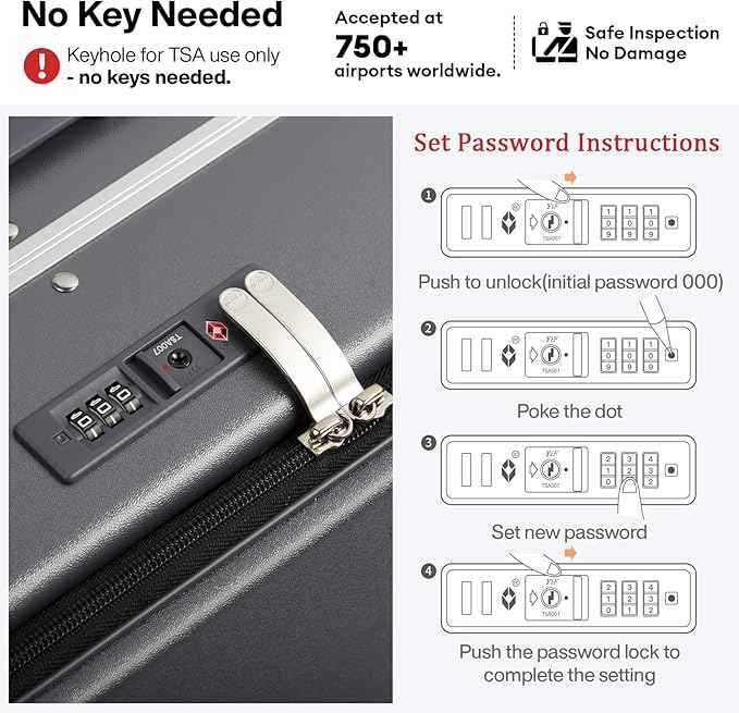 mixi 17x14x9 Carry On Luggage Underseat PC Hard Shell Suitcase Top Opening Aluminum Frame Travel Suitcases with Wheels, Rock Gray