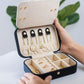 Benevolence LA Plush Velvet Travel Jewelry Storage Box | Earring Organizer with Mirror | Small Case for Women's Accessories | Gift for Mom, Sister, Girlfriend - Ebony