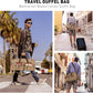 Wildroad Waxed Canvas Genuine Leather 50L Waterproof Duffle Bag - Vintage Travel Weekender Overnight Carry On - Roamly