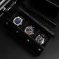 MOZSLY Watch Roll Travel Case 3 Slots Portable Watches Box Organizer Storage Holder Pattern PU Leather