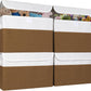 Large 22 Quart Linen Fabric Foldable Storage Bin Cube Organizer Basket with Flip-Top Lid & Handles, Clothes Blanket Box for Home, Office, Closet, Brown & White, 4 Pack 14.6 x 9.5 x 9.5
