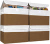 Large 22 Quart Linen Fabric Foldable Storage Bin Cube Organizer Basket with Flip-Top Lid & Handles, Clothes Blanket Box for Home, Office, Closet, Brown & White, 4 Pack 14.6 x 9.5 x 9.5