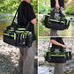 Goture Fishing Tackle Bag, Store Up to 4PCS 3700 Plus 2PCS 3600 Tackle Trays(Not Included), 600D Soft Side Gear Fishing Bag with Rod Straps,Detachable Water Bottle Pouch,Waterproof Bottom,SBS Zippers