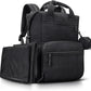 VONAL Diaper Bag Backpack, Lightweight Baby Diaper Bags, Travel Large Diaper Bag with Changing Station, Black Diaper Backpack for Boys Girls Newborn with Insulated Pockets, Stroller Straps