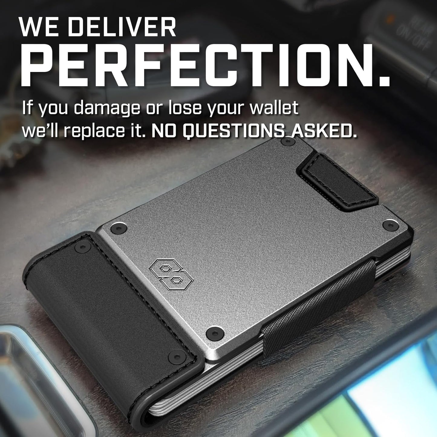 PROOF Wallet | Slim Minimalist Wallets for Men | Leather & Metal | RFID Wallet | Front/Back Pocket | Gift Box | Veteran Owned