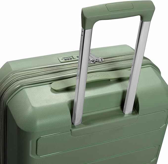 Traveler's Choice Pagosa Hardshell Expandable Luggage with Spinner Wheels, Green, 22-Inch Carry-on