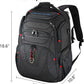KROSER TSA Friendly Travel Laptop Backpack 17.3 inch XL Computer Backpack Water-Repellent College Daypack Business Backpack with RFID Pockets & USB Port for Men/Women-Black - Roamly