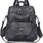 PU Leather Backpack Purse for Women Fashion Multipurpose Design Handbag Ladies Shoulder Bags Travel Backpack Black