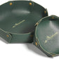 Leather Valet Trays,Premium Catchall Trays,Jewelry Trays, Folding Travel Organizer,Decorative Desk Organizer for RPG Game Players, Office/Home Organization Baskets(2PCS) (Green)