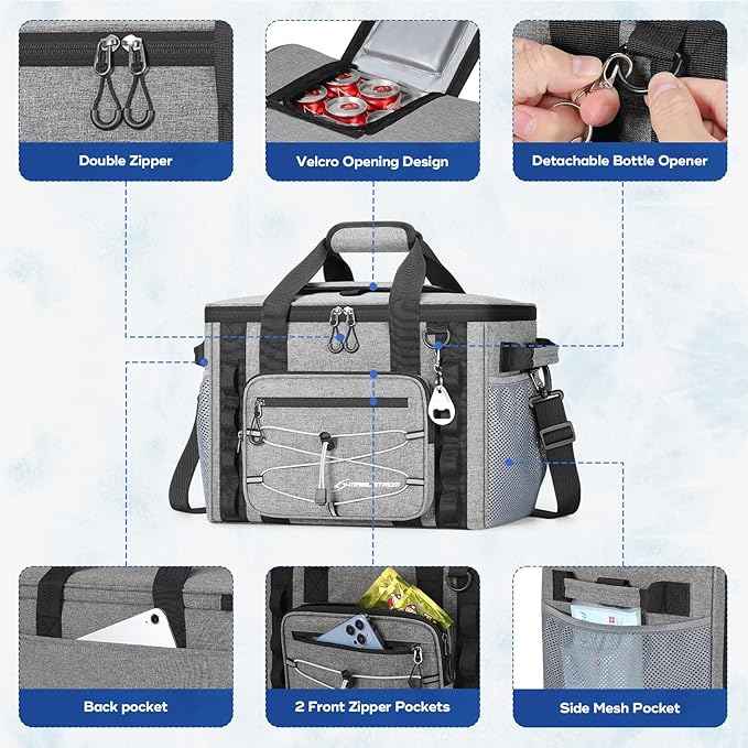 Maelstrom Soft Sided Cooler Bag, 30/40 Can Collapsible Insulated Ice Chest, Large Leakproof Portable Storage for Camping, Travel, Kayaking & Beach