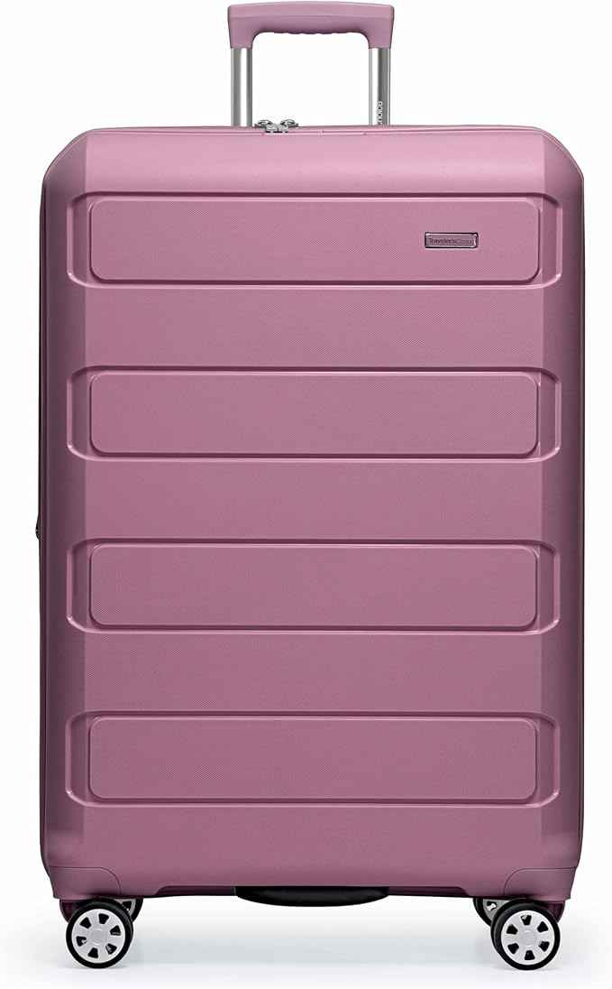 Traveler's Choice Pagosa Hardshell Expandable Luggage with Spinner Wheels, Mauve, 30-Inch Large